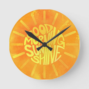 Reloj Redondo Mediano Buenos Días, Sunshine!