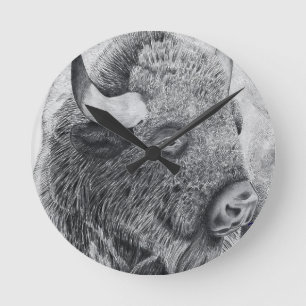 Reloj Redondo Mediano Búfalo Americano