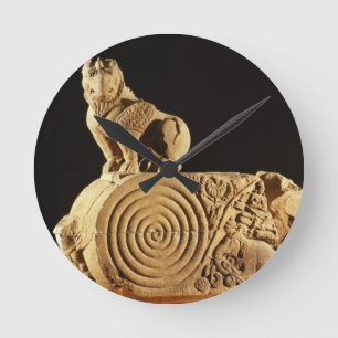 Reloj Redondo Mediano Buff sandstone architrave with griffin, Sanchi, MP