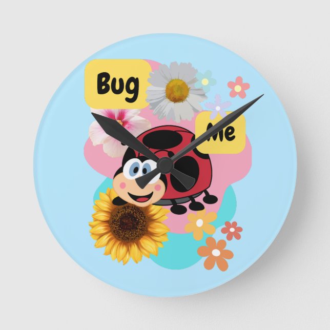 Reloj Redondo Mediano Bug Me: Ladybug (Anverso)