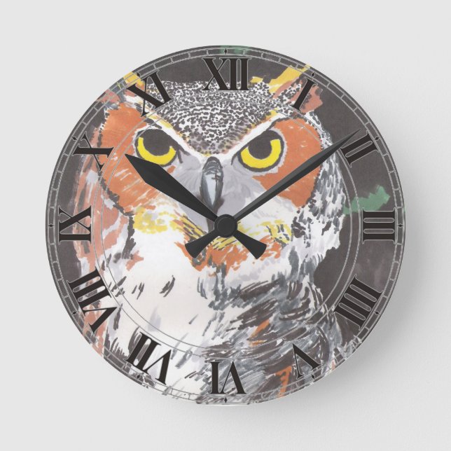 Reloj Redondo Mediano Búho (Anverso)