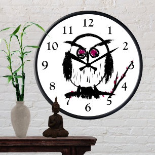 Reloj Redondo Mediano Búho chino
