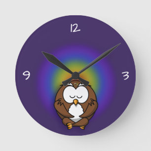 Reloj Redondo Mediano búho de yoga