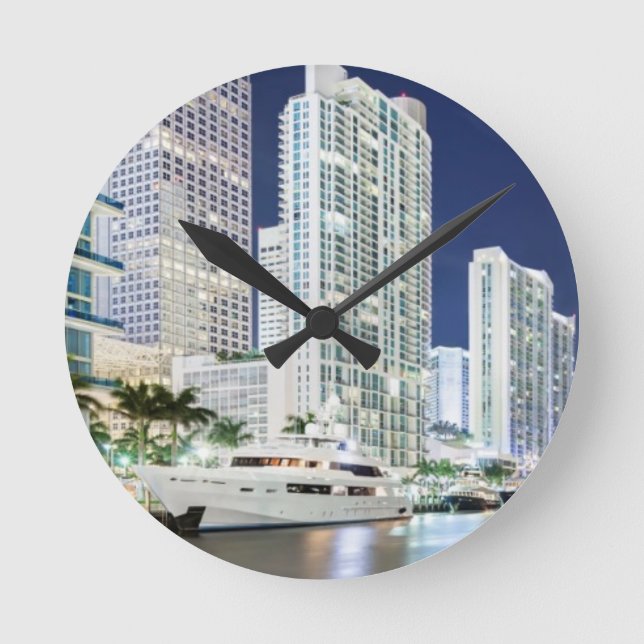 Reloj Redondo Mediano Buildings along the Miami River Riverwalk (Anverso)