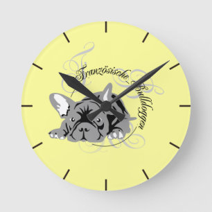 Reloj Redondo Mediano Bulldog francés Wall Clock