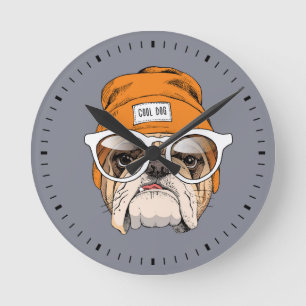 Reloj Redondo Mediano Bulldog fresco del inconformista