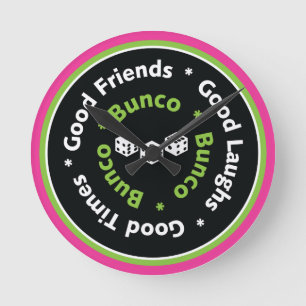 Reloj Redondo Mediano Bunco Good Friends, Good Laughs, Good Times Clock