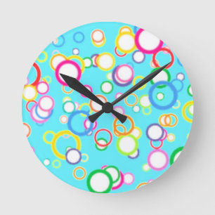 RELOJ REDONDO MEDIANO BURBUJAS DE BAÑO AZUL