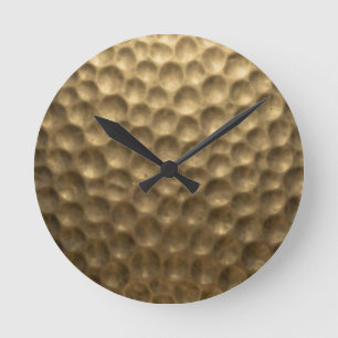 Reloj Redondo Mediano Burbujas de metal martillado texturizado oro