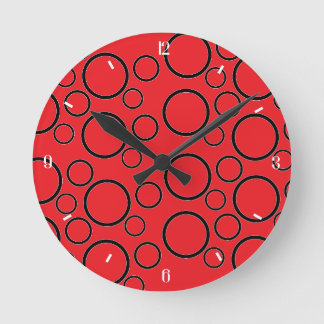Reloj Redondo Mediano Burbujas Minimalistas: Patrón de Círculo Geométric