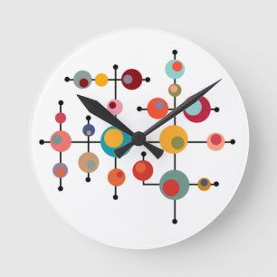 Reloj Redondo Mediano Burbujas modernas de mediados de siglo