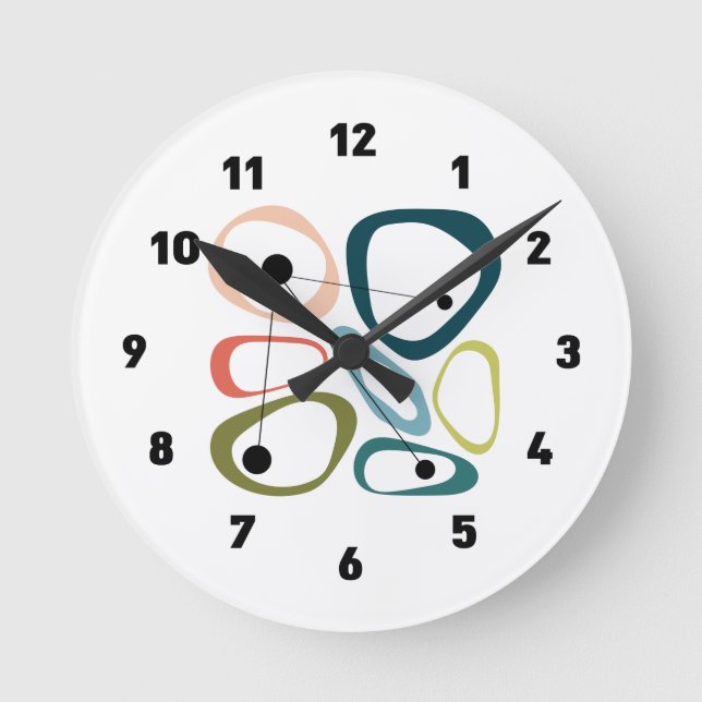 Reloj Redondo Mediano Burbujas modernas de mediados del siglo XX (Anverso)