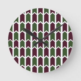 Reloj Redondo Mediano Burgundy and Green Panel Fence