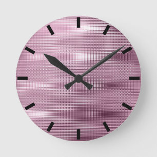 Reloj Redondo Mediano Burgundy Black Bordeaux Metallic Abstract Lux