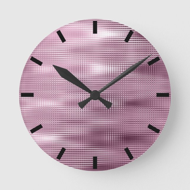 Reloj Redondo Mediano Burgundy Black Bordeaux Metallic Abstract Lux (Anverso)