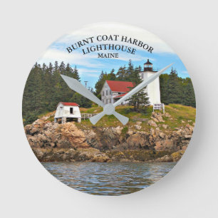 Reloj Redondo Mediano Burnt Coat Harbor Lighthouse Maine Wall  Clock