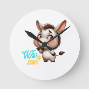 Reloj Redondo Mediano Burro Adorable para Navidades 2024 - Regalo perfec