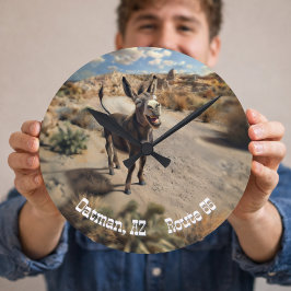 Reloj Redondo Mediano Burro sonriente, Oatman Arizona, Ruta 66