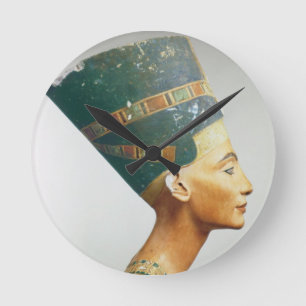 Reloj Redondo Mediano Busto de la reina Nefertiti, vista lateral, del