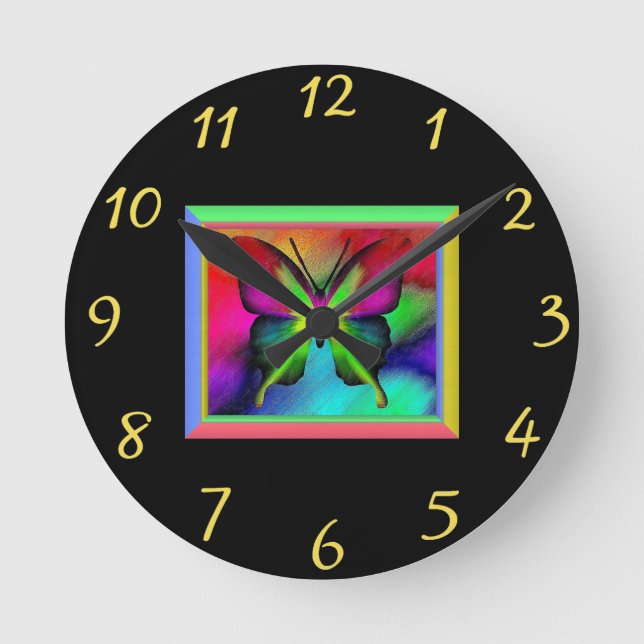 Reloj Redondo Mediano Butterfly (Anverso)