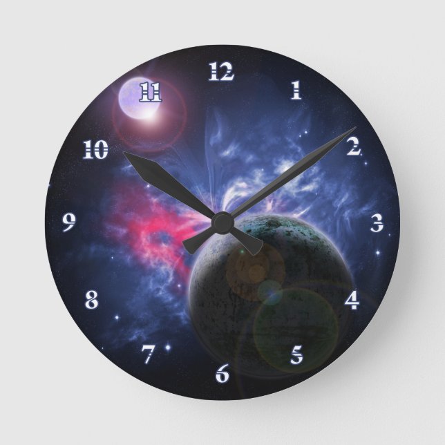 Reloj Redondo Mediano Butterfly Nebula Numbered Acrylic Wall Clock (Anverso)