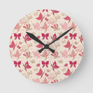 Reloj Redondo Mediano butterfly pattern
