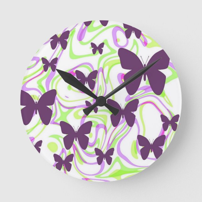 Reloj Redondo Mediano Butterfly Rising Wall Clock (Anverso)