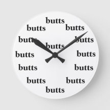 butts immature humor joke wall clock