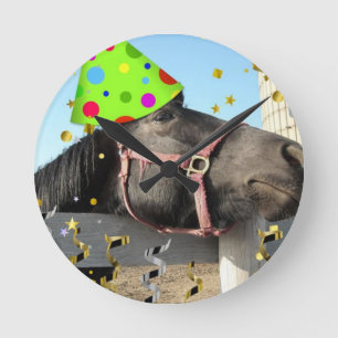 Reloj Redondo Mediano Caballo animal Fiesta