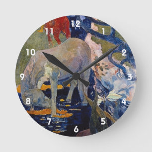 Reloj Redondo Mediano Caballo Blanco de Paul Gauguin, Arte Antiguo Fino