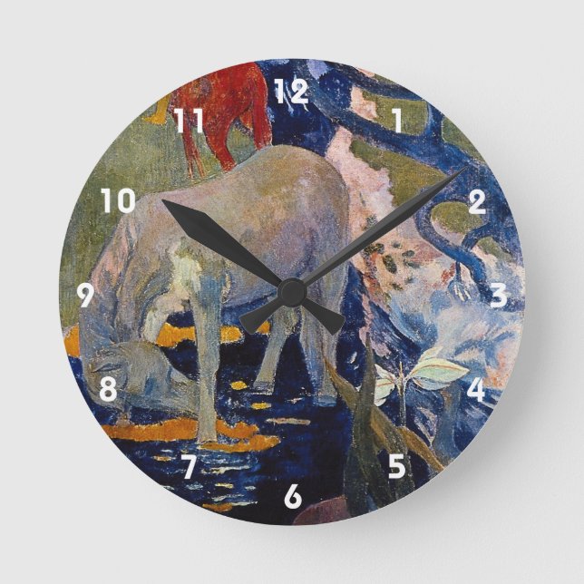 Reloj Redondo Mediano Caballo blanco de Paul Gauguin, Bella Artes de la  (Anverso)