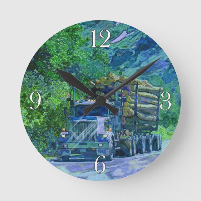Reloj Redondo Mediano Caballo de carga del camión de carga (Anverso)
