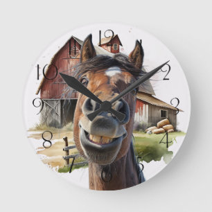 Reloj Redondo Mediano Caballo de Dibujos Animados