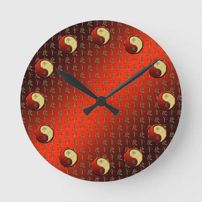 Reloj Redondo Mediano Caballo de Metal (Anverso)