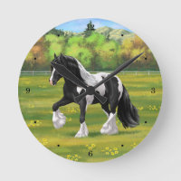 Caballo de Vanner de Black Pinto Piebald Gypsy