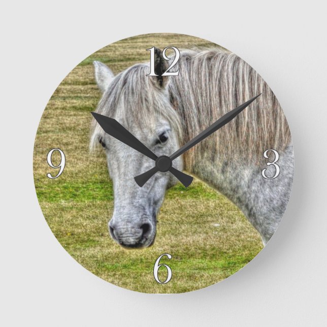 Reloj Redondo Mediano Caballo salvaje Pony de la Selva Blanca (Anverso)