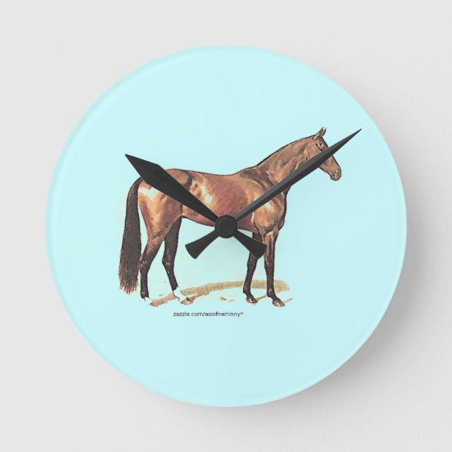 Reloj Redondo Mediano Caballo tostado (Anverso)