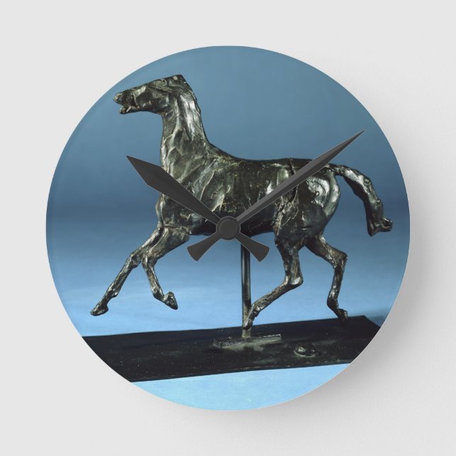 Reloj Redondo Mediano Caballo trotando (bronce) (Anverso)