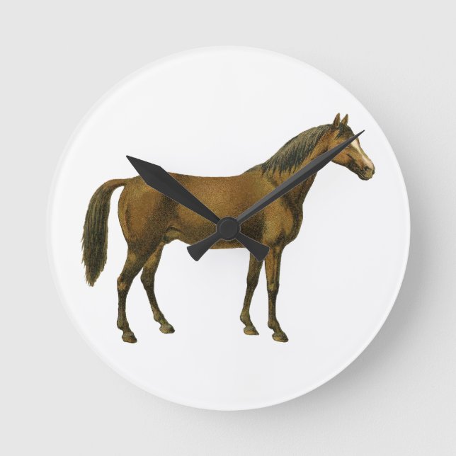 Reloj Redondo Mediano Caballo Vintage (Anverso)