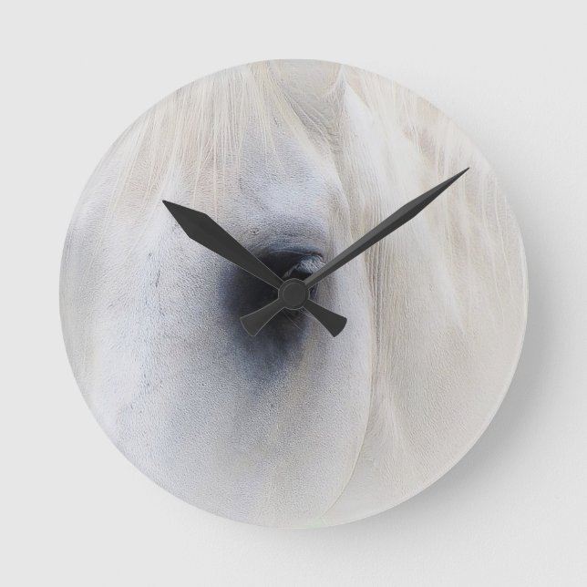 Reloj Redondo Mediano Caballo y floral (Anverso)