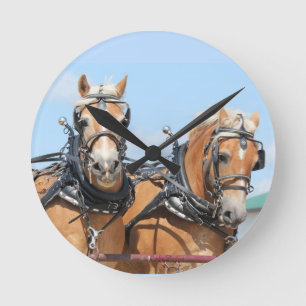 Reloj Redondo Mediano Caballos belgas