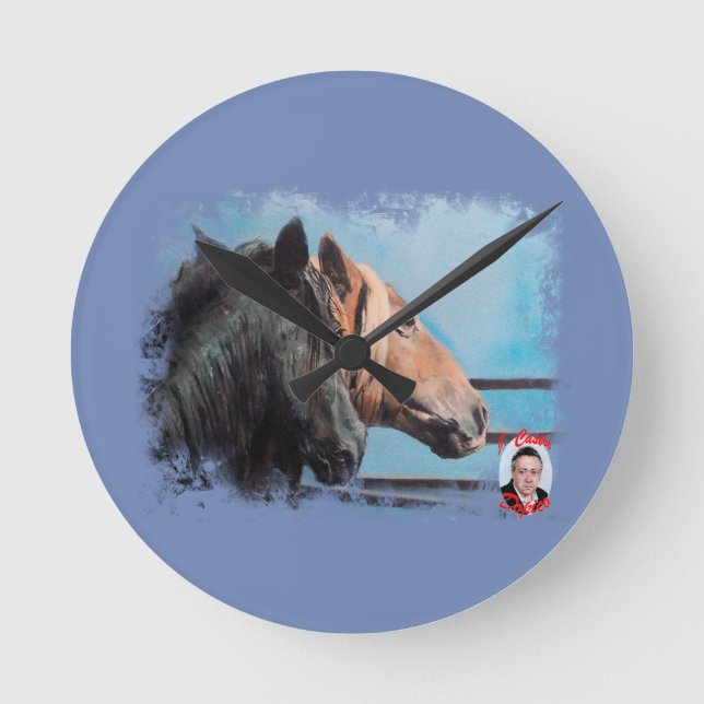 Reloj Redondo Mediano Caballos/Cabalos/Horses (Anverso)
