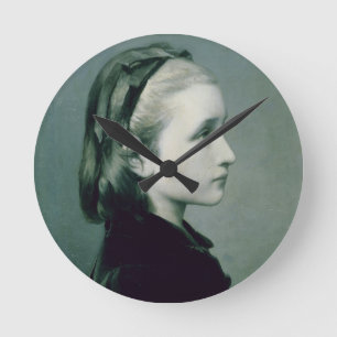 Reloj Redondo Mediano Cabeza de un chica, 1867