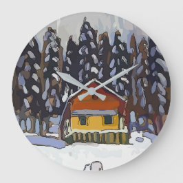 Reloj Redondo Mediano Cabina En Nieve