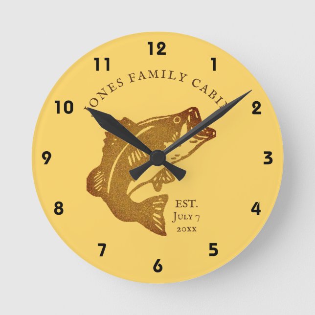 Reloj Redondo Mediano Cabina Familia Fish Fry (Anverso)