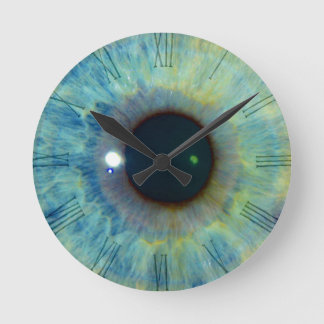 Reloj Redondo Mediano Cables de pared ocular azul