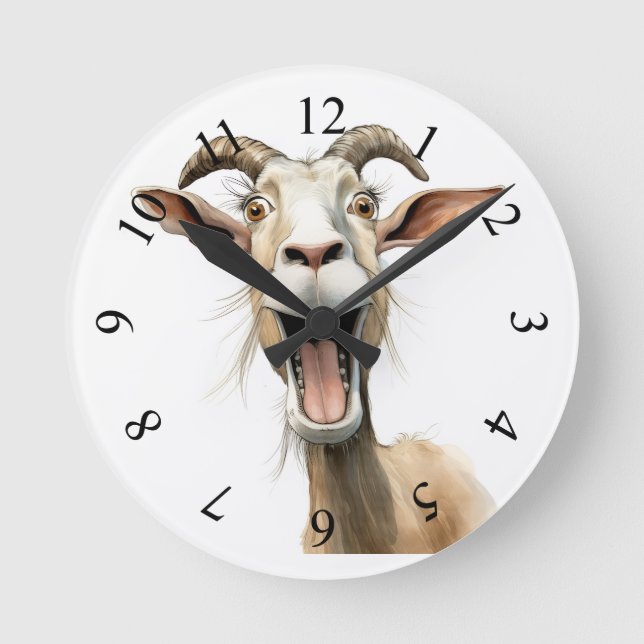 Reloj Redondo Mediano Cabra caprichosa (Anverso)