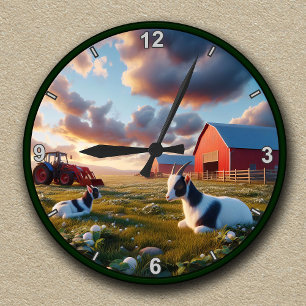 Reloj Redondo Mediano Cabras Domésticas Personalizables