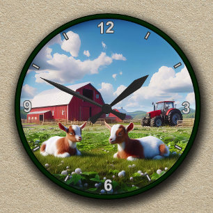Reloj Redondo Mediano Cabras Domésticas Personalizables