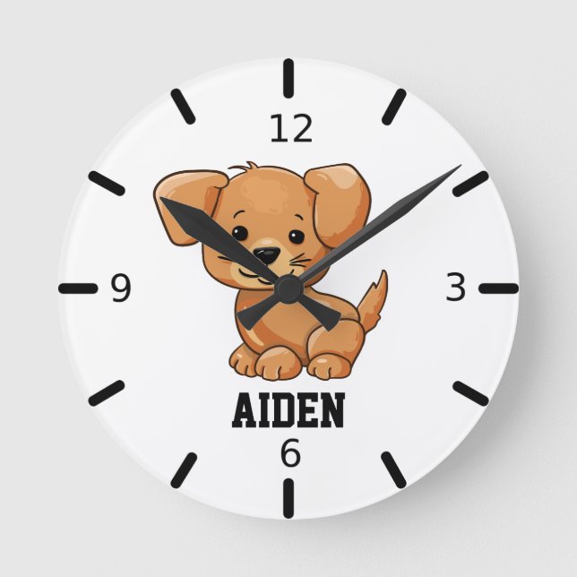 Reloj Redondo Mediano Cachorro (Anverso)